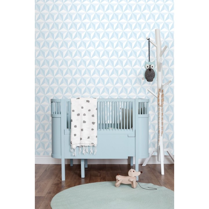 Papel pintado geométrico 3D azul y blanco - Iceland Sky 3D 677350