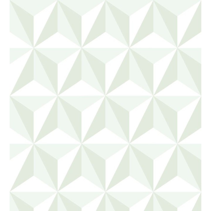 Papel pintado geométrico 3D verde y blanco - Iceland Sky 3D 677351