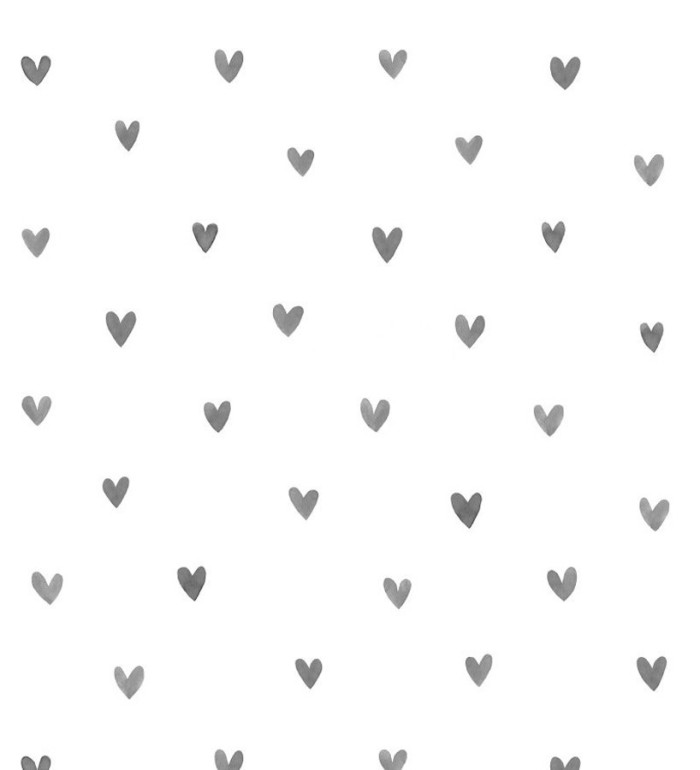 Papel pintado corazones grises fondo blanco - Magic Hearts 677352