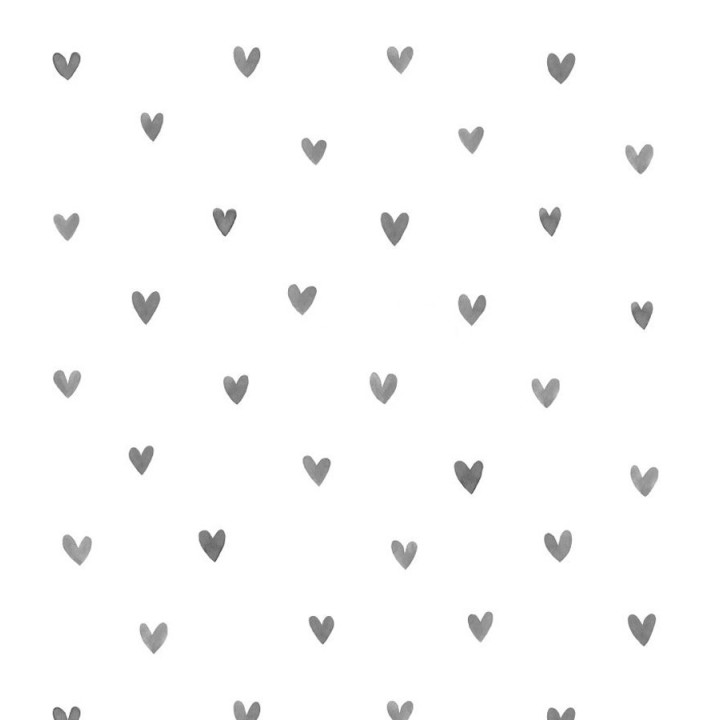 Papel pintado corazones grises fondo blanco - Magic Hearts 677352