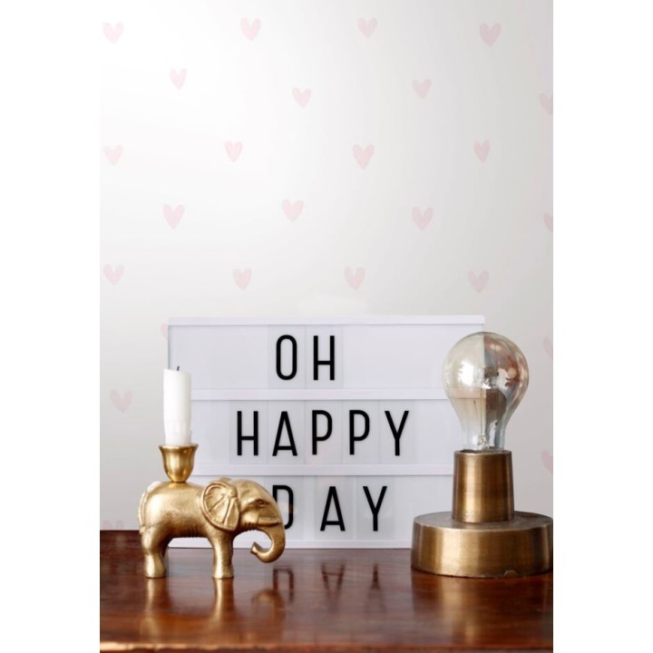 Papel pintado corazones rosa claro fondo blanco - Magic Hearts 677353