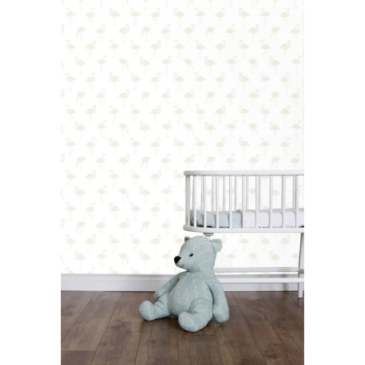 Papel pintado flamencos estilo tropical - Tropical Family 677355