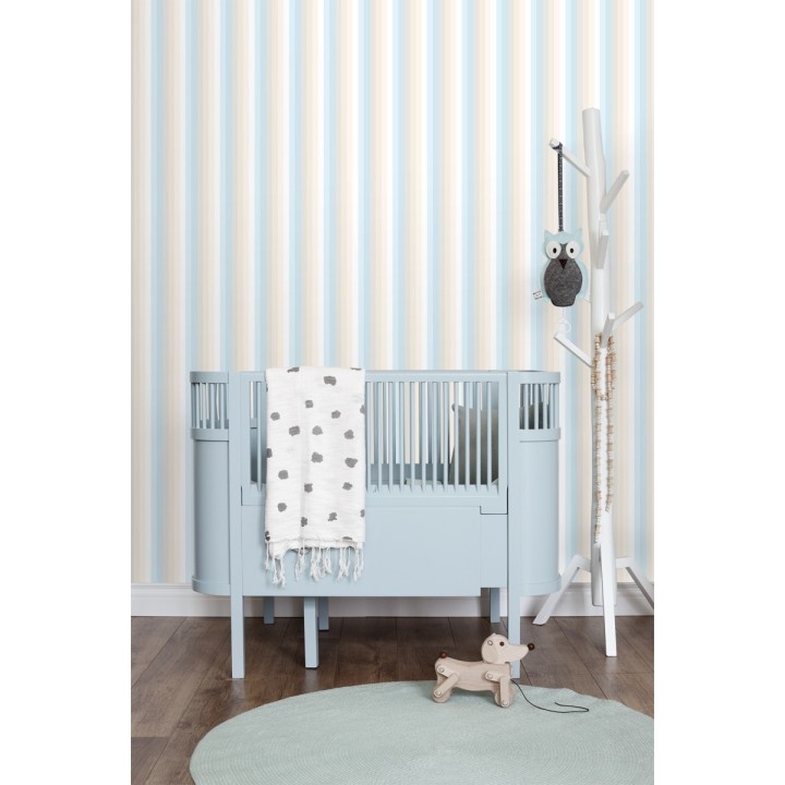 Papel pintado rayas estrechas tonos azules - Happy Field 677363