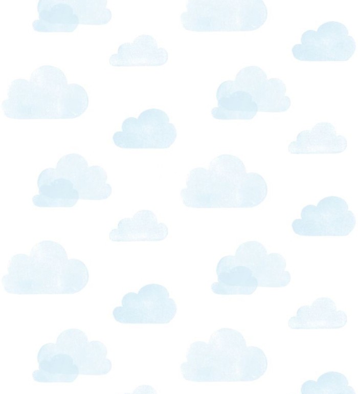 Papel pintado nubes infantiles celestes fondo blanco - Dream Sky 677368