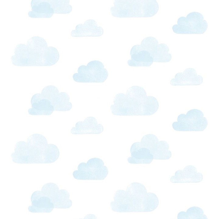 Papel pintado nubes infantiles celestes fondo blanco - Dream Sky 677368