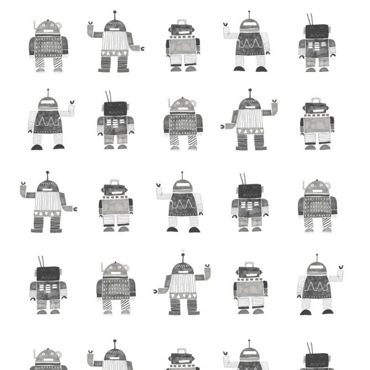Papel pintado robots infantiles - Strange Friends 677377