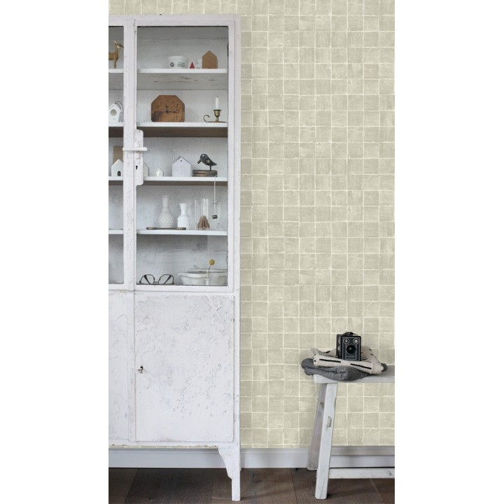 Papel pintado mosaico de azulejos pequeños desgastados - Nordic Mosaic 677414