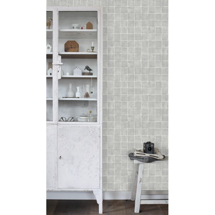 Papel pintado mosaico de azulejos pequeños desgastados - Nordic Mosaic 677415