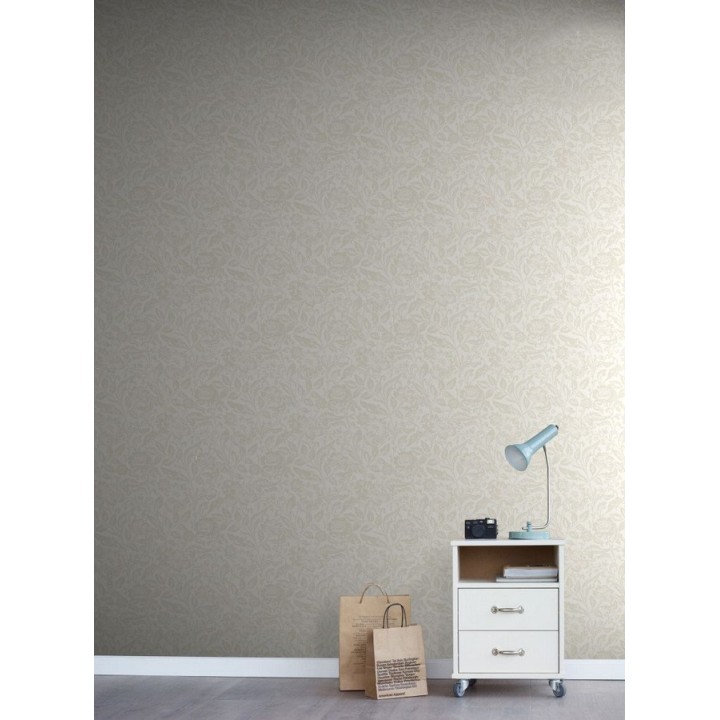 Papel pintado flores tonos beige - Kendra Gardens 677422
