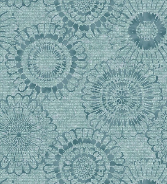 Papel pintado flores grandes modernas tonos verdes - Jaiden Flowers 677423