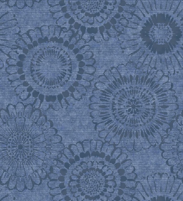 Papel pintado flores grandes modernas tonos azules - Jaiden Flowers 677425