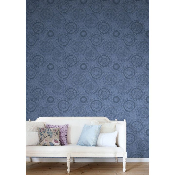 Papel pintado flores grandes modernas tonos azules - Jaiden Flowers 677425