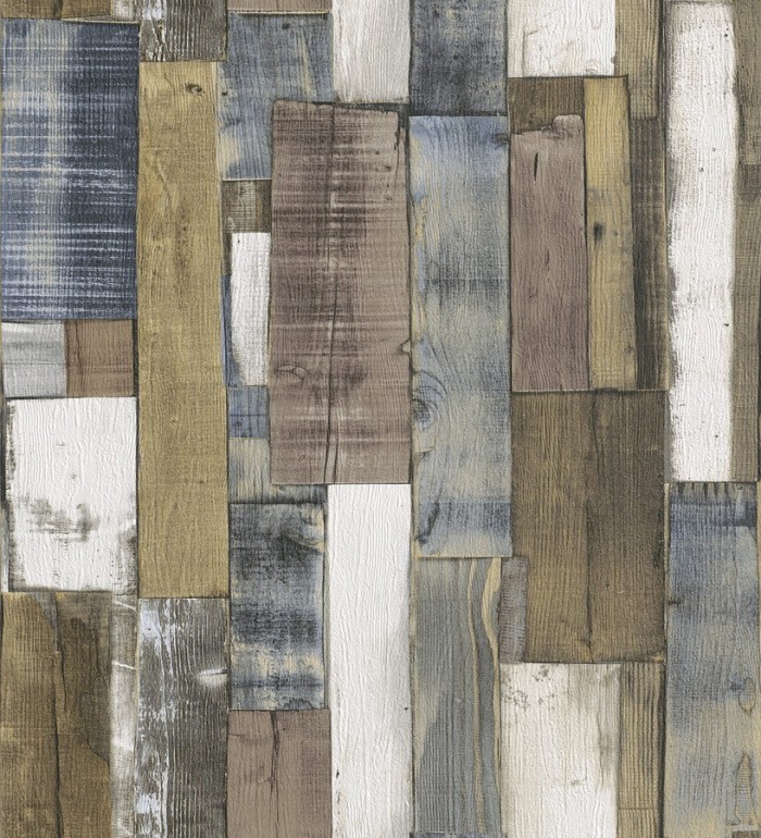 Papel pintado listones de madera de color estilo nórdico - Suances 6218