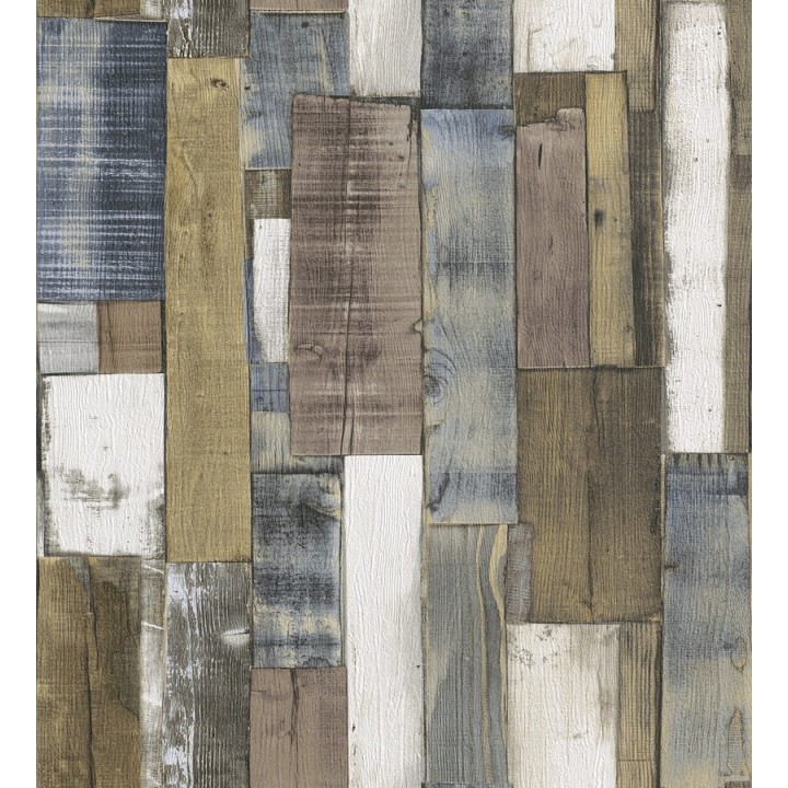 Papel pintado listones de madera de color estilo nórdico - Suances 6218