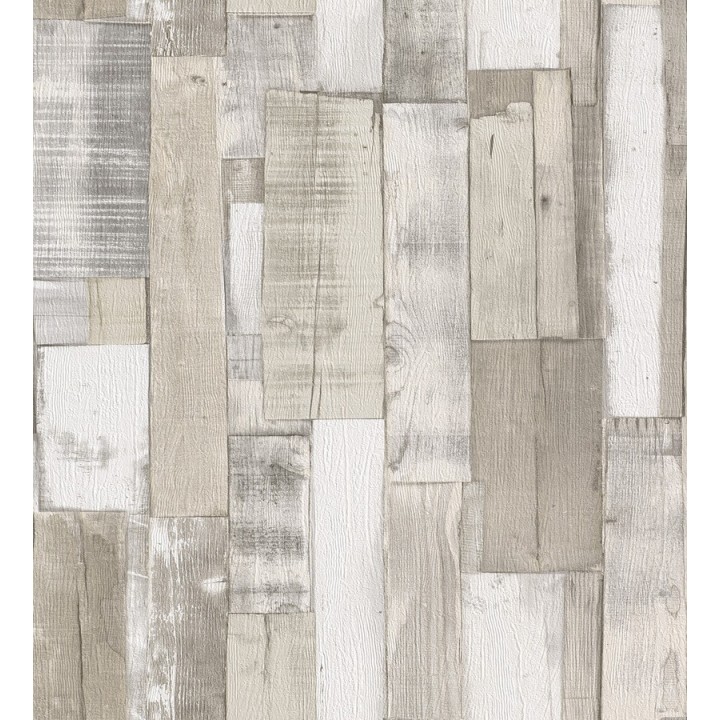 Papel pintado listones de madera clara estilo nórdico - Suances 6219