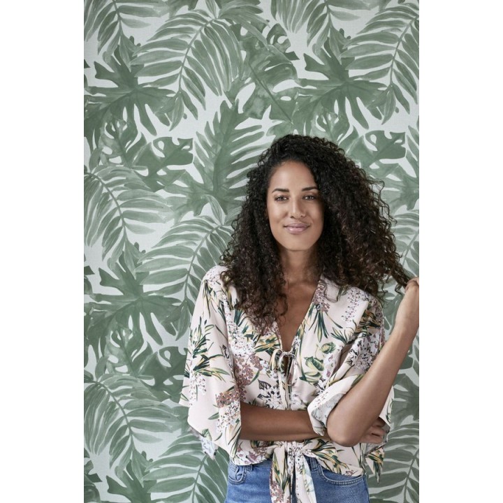 Papel pintado hojas de palmera estilo tropical - Oasis Garden 679033