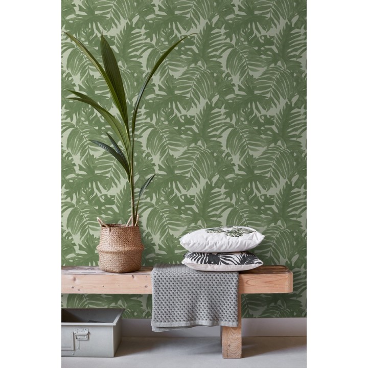 Papel pintado hojas de palmera estilo tropical - Oasis Garden 679033