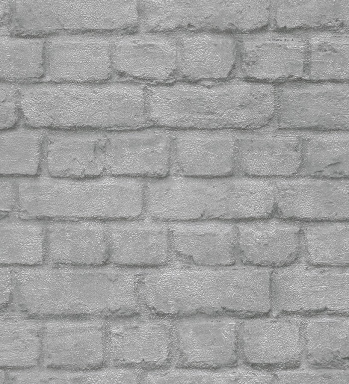 Papel pintado imitación ladrillo industrial gris - Dayton 6226