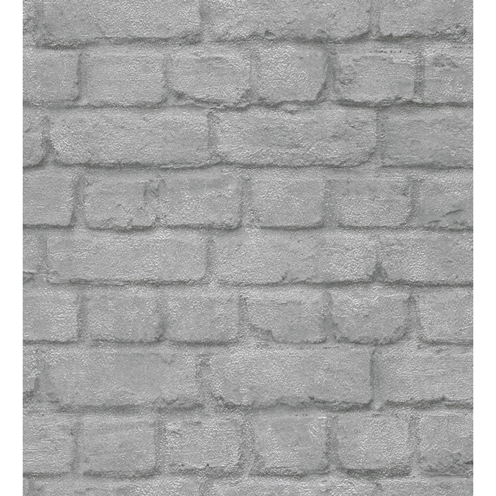 Papel pintado imitación ladrillo industrial gris - Dayton 6226