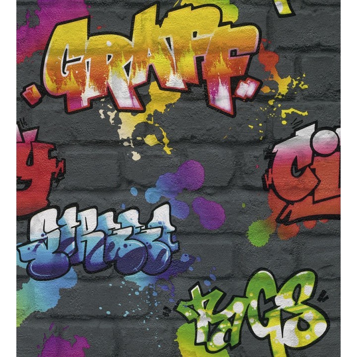 Papel pintado muro de graffiti estilo urbano multicolor - Urban Graffiti 6247