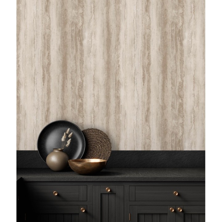 Papel pintado efecto mármol tonos beige y marrones - Siracusa Marble 679097