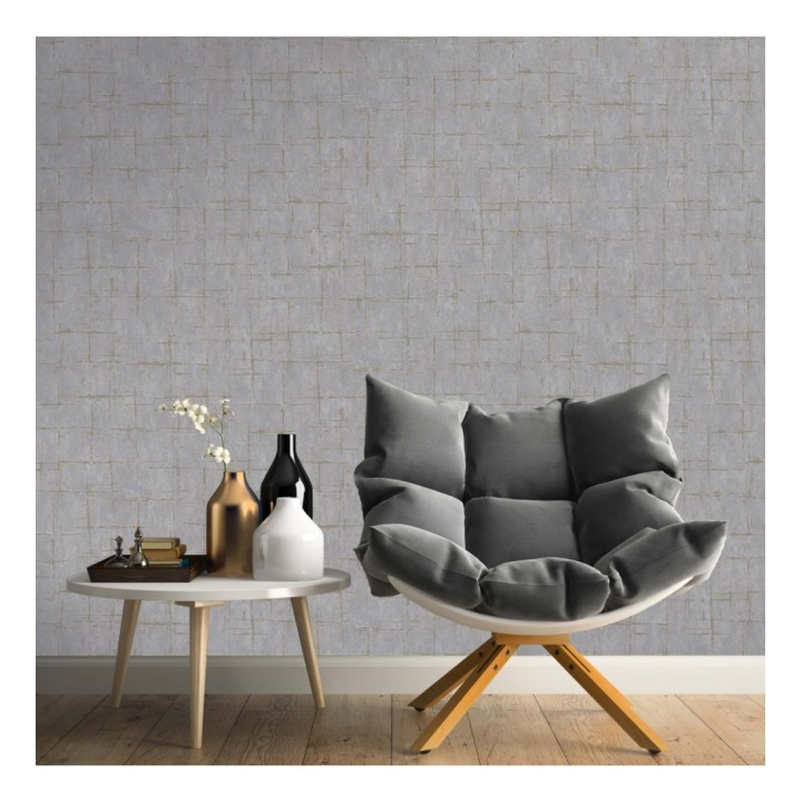 Papel pintado texturizado con toques metalizados - Moma Lines 679146