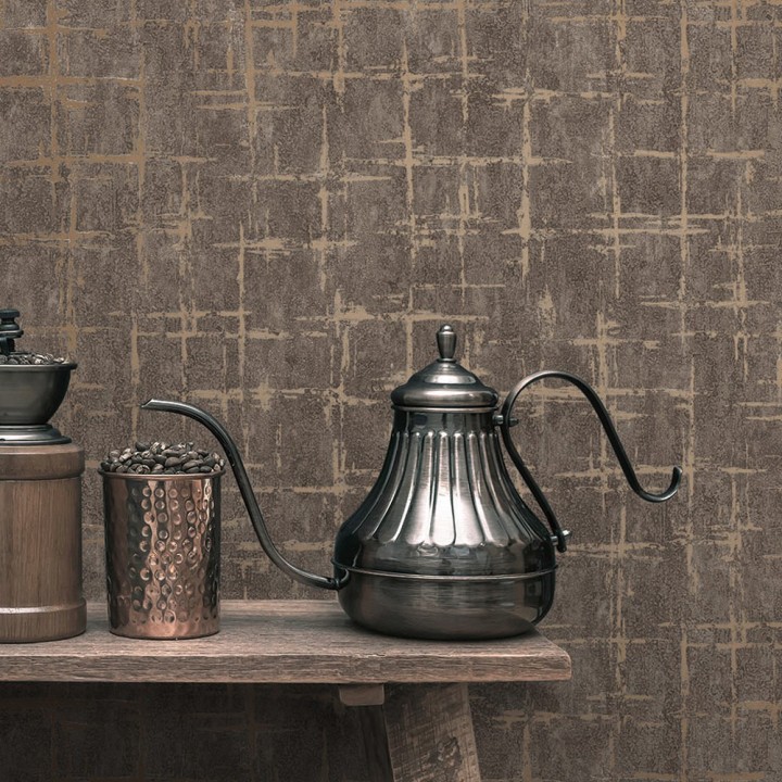 Papel pintado texturizado con toques metalizados - Moma Lines 679147