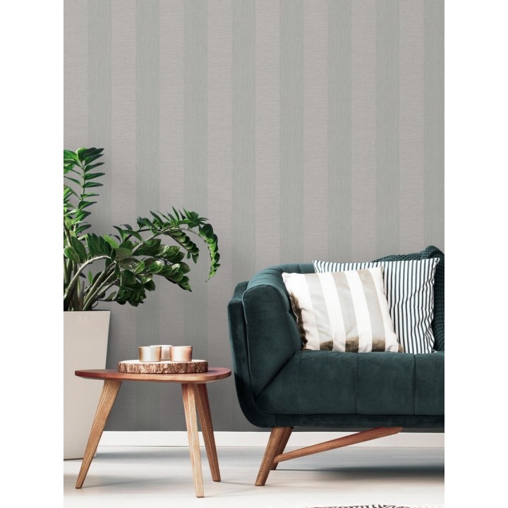 Papel pintado rayas tonos grises - Raya Torino 679258