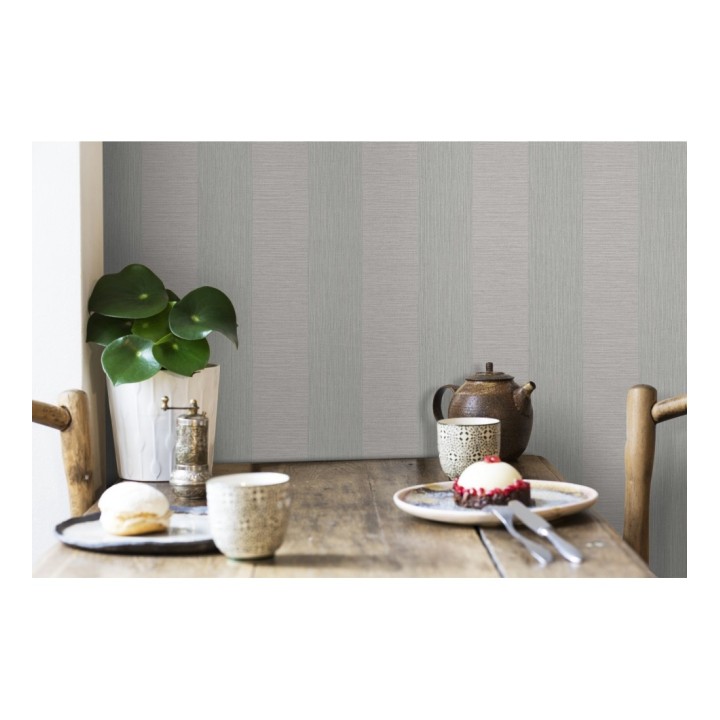 Papel pintado rayas tonos grises - Raya Torino 679258