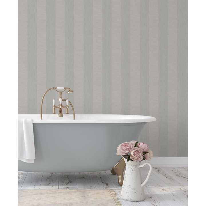 Papel pintado rayas tonos grises - Raya Torino 679258