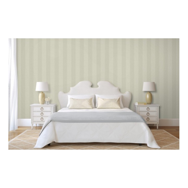 Papel pintado rayas metalizadas tonos crema - Raya Torino 679260