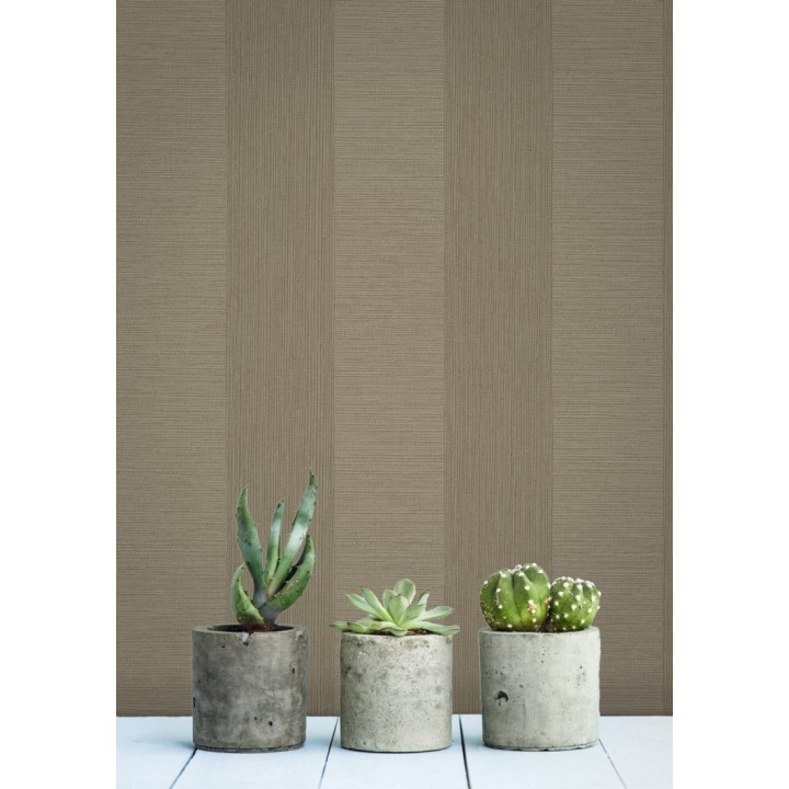 Papel pintado raya metalizada tonos marrones - Raya Torino 679261