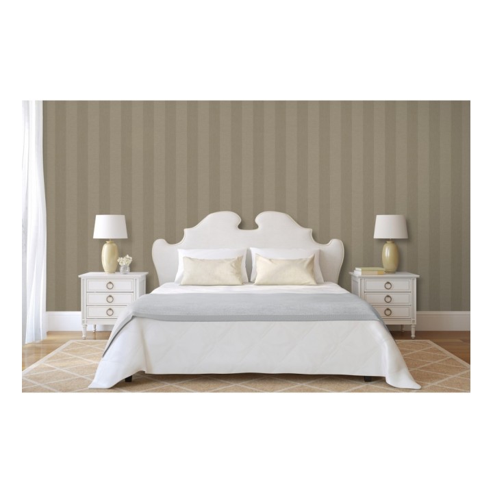 Papel pintado raya metalizada tonos marrones - Raya Torino 679261