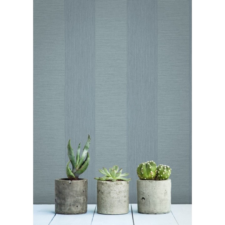 Papel pintado rayas metalizadas tonos celestes - Raya Torino 679262