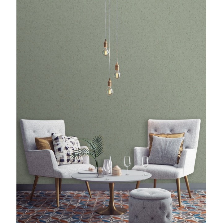 Papel pintado texturizado verde - Preston Stone 679269