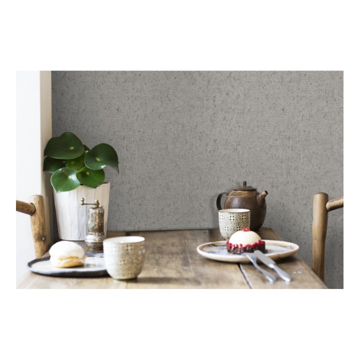 Papel pintado texturizado gris - Preston Stone 679270