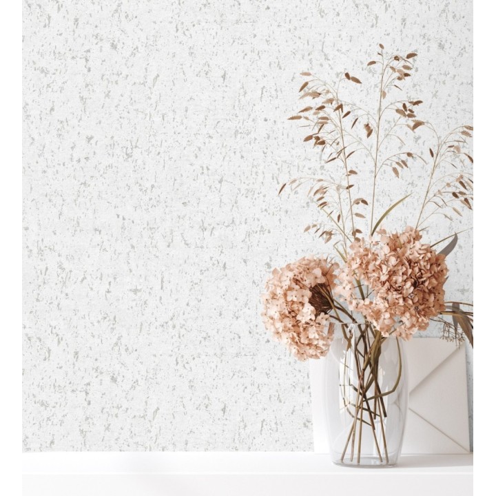 Papel pintado texturizado blanco - Preston Stone 679271