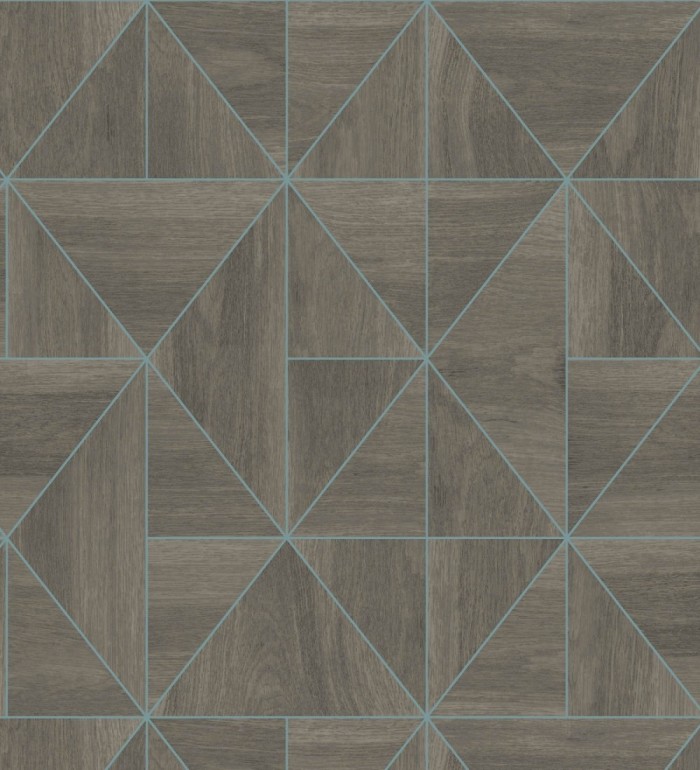 Papel pintado geométrico efecto madera estilo Art Déco - Royal Lodge 679275