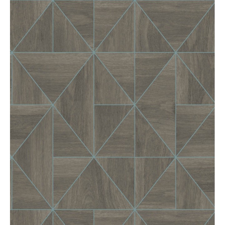 Papel pintado geométrico efecto madera estilo Art Déco - Royal Lodge 679275
