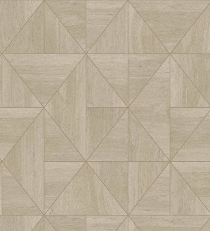 Papel pintado geométrico efecto madera estilo Art Déco - Royal Lodge 679276