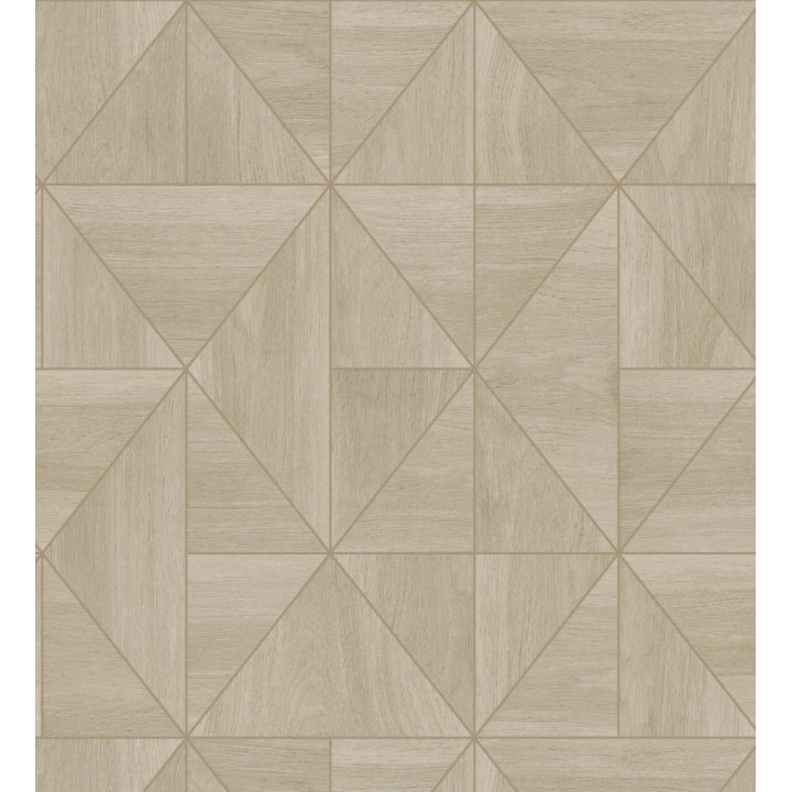Papel pintado geométrico efecto madera estilo Art Déco - Royal Lodge 679276