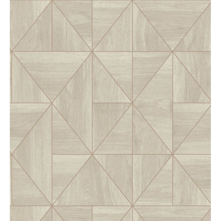 Papel pintado geométrico efecto madera estilo Art Déco - Royal Lodge 679277