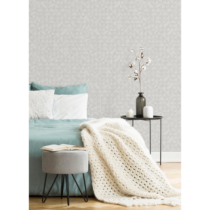 Papel pintado geométrico con textura efecto madera - Fort William 679278