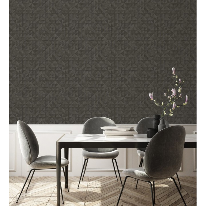 Papel pintado geométrico con textura efecto madera - Fort William 679279
