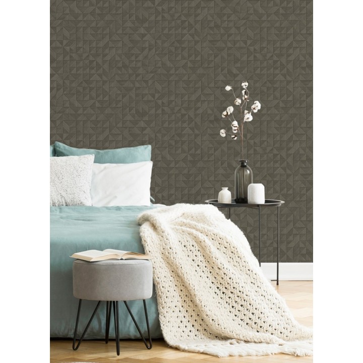 Papel pintado geométrico con textura efecto madera - Fort William 679280