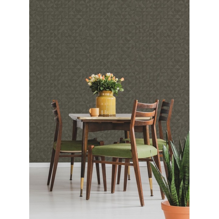 Papel pintado geométrico con textura efecto madera - Fort William 679280