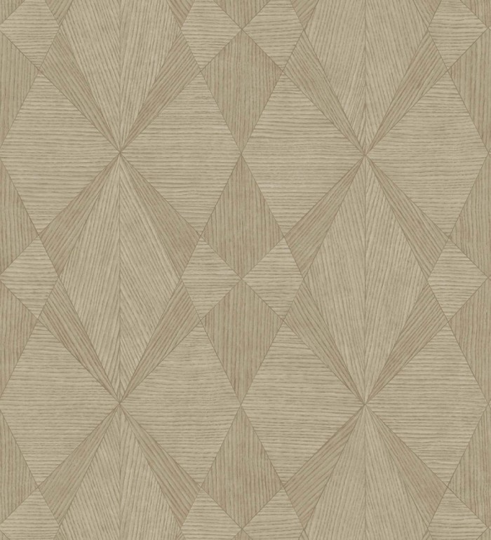 Papel pintado geométrico texturizado con vetas de madera tonos ocre - Copernico 679283
