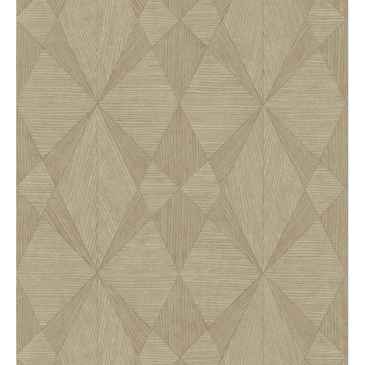 Papel pintado geométrico texturizado con vetas de madera tonos ocre - Copernico 679283