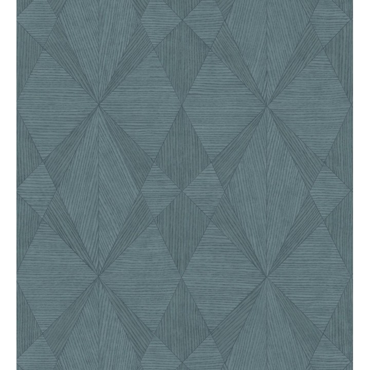 Papel pintado geométrico texturizado con vetas de madera tonos azulados - Copernico 679284