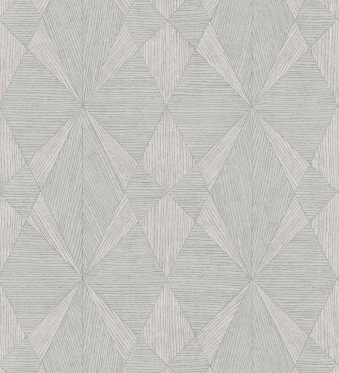 Papel pintado geométrico texturizado con vetas de madera gris claro - Copernico 679286